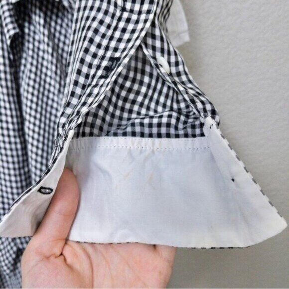 Altuzarra Yuma Gingham Check Shirtdress 36 4 Black White Front Tie - Picture 9 of 15